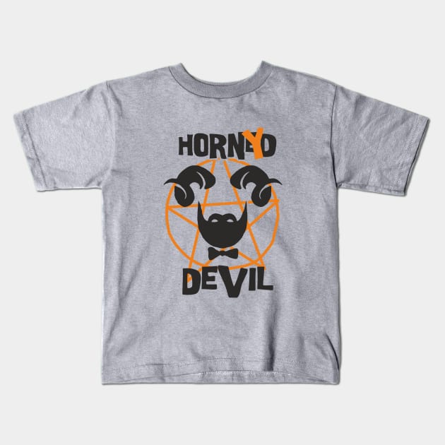 Horned devil Kids T-Shirt by cypryanus